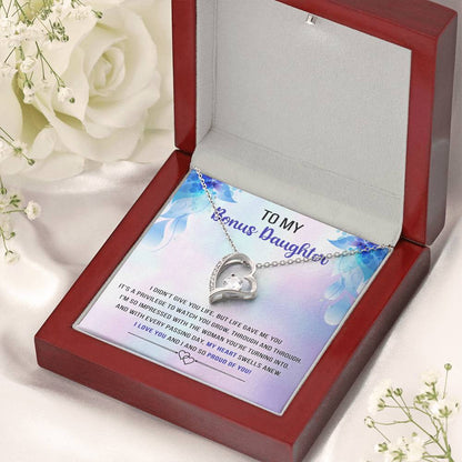 Best Gift For Bonus Daughter Message Card With Necklace Jewelry Gift Christmas Gifts For Daughter From Mom Forever Love Necklace