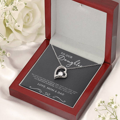 Dear Daughter Necklace - Daughter Mother's Day Gift - To My Daughter Necklace From Mom Dad Forever Love Necklace