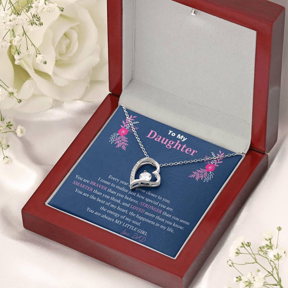 To My Daughter Dog Tag Necklace You Are Braver Than You Believe. Daughter Gift. Christmas Gift For Daughter Forever Love Necklace
