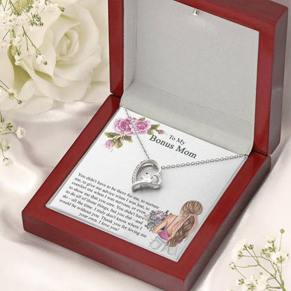 Step Mom Gift Bonus Mom Necklace Present For Stepmom For Mother's Day Christmas Birthday Double Circles Mother Necklace Forever Love Necklace