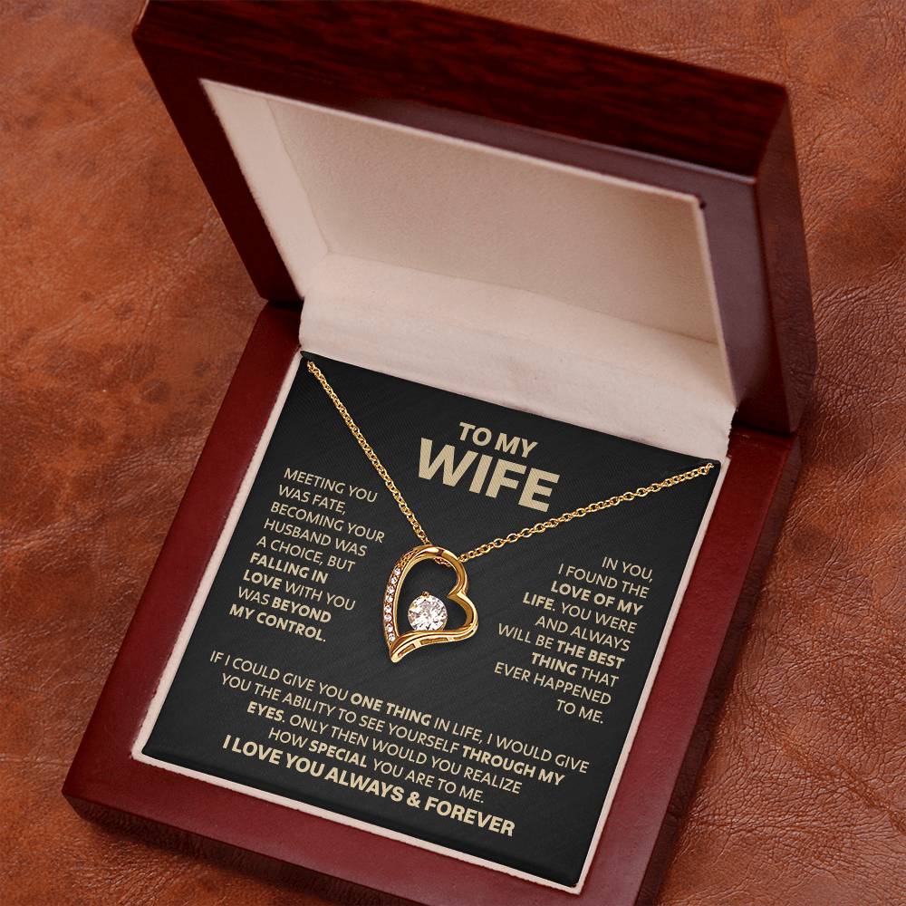 Wife Heart Necklace  Meeting You Was Fate  Forever Love Necklace
