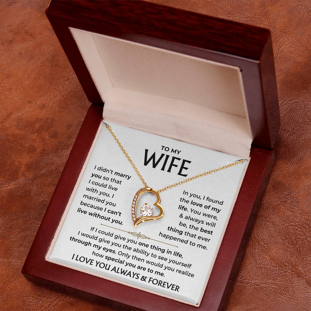 To My Beautiful Wife - Love Of My Life Forever Love Necklace Gift Set - Forever Love Necklace