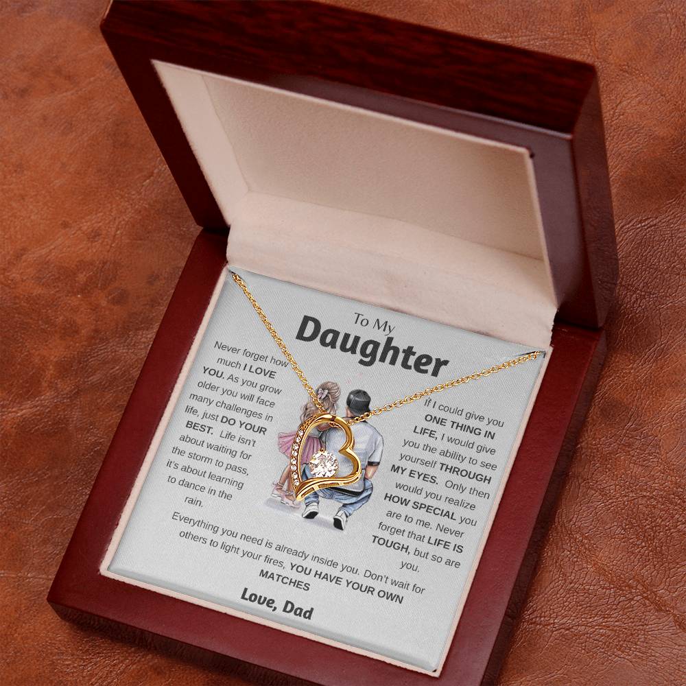 To My Daughter  Just Do Your Best  Forever Love Necklace Forever Love Necklace