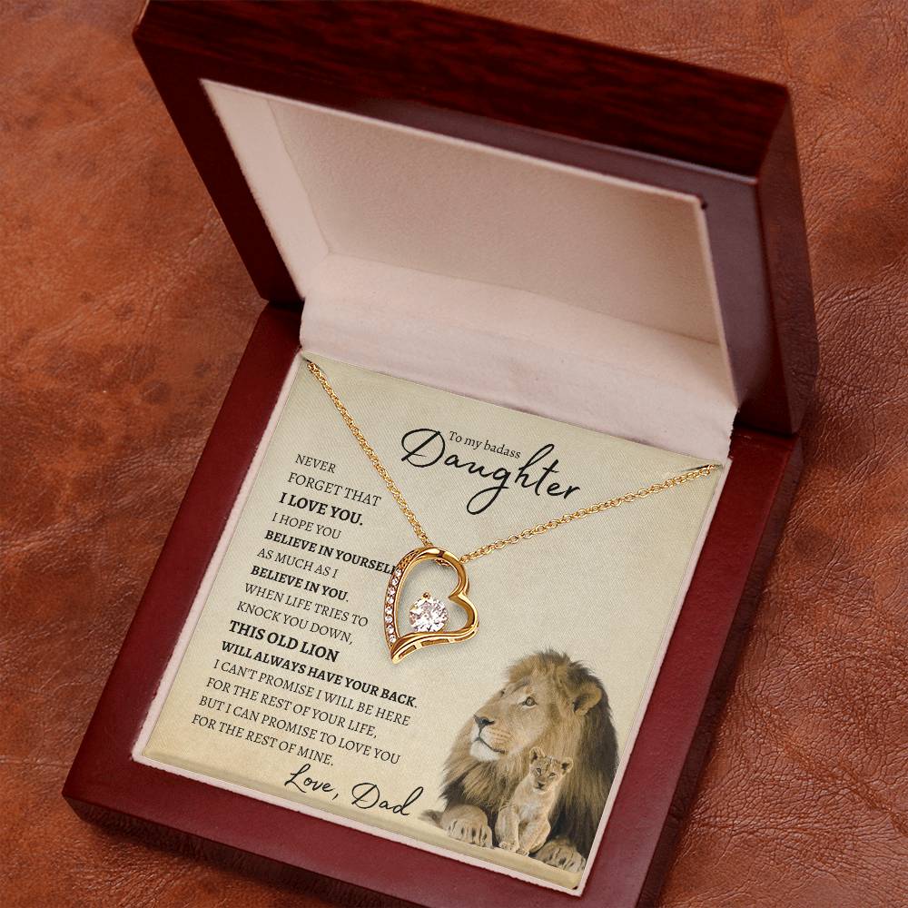 To My Daughter From Dad Forever Love Necklace