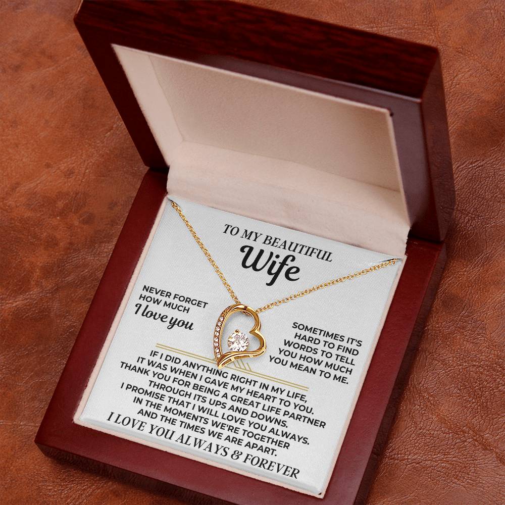 To My Beautiful Wife - Forever Love Gift Set - Ss547 Forever Love Necklace