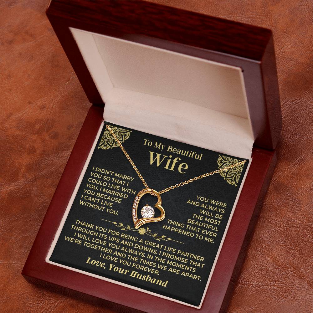 To My Beautiful Wife - Forever Love Gift Set - Ss526 Forever Love Necklace