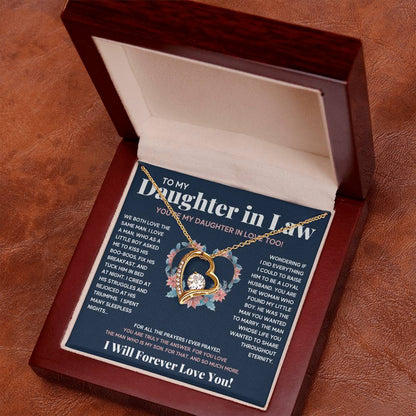 To My Daughter In Love Heart Necklace Gift Set Forever Love Necklace