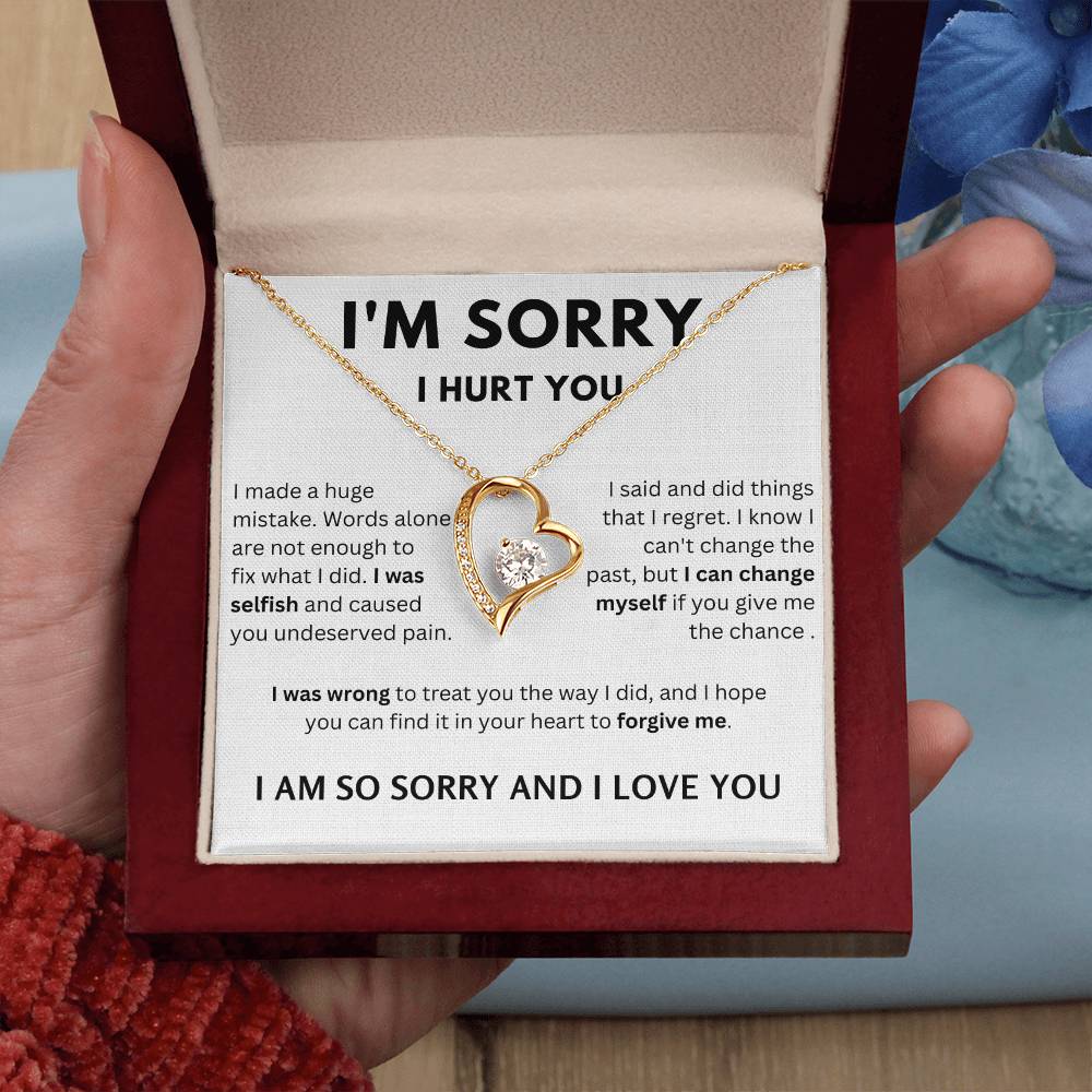 I'M Sorry I Hurt  You - White Forever Love Necklace