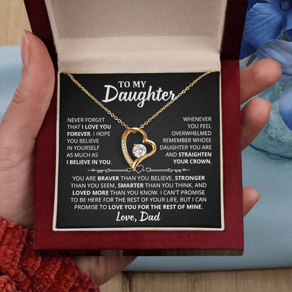 To My Daughter - I Hope You Believe In Yourself As Much As I Believe In You Forever Love Necklace