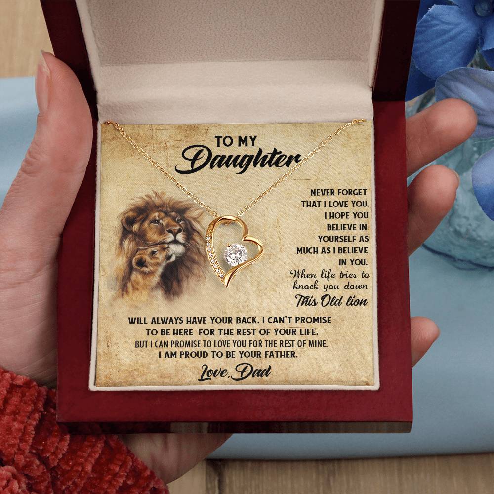 To My Daughter Necklace  Father Daughter Necklace  Father To Daughter Christmas Gift From Dad  Bonus Daughter Necklace Gifts From Dad Forever Love Necklace