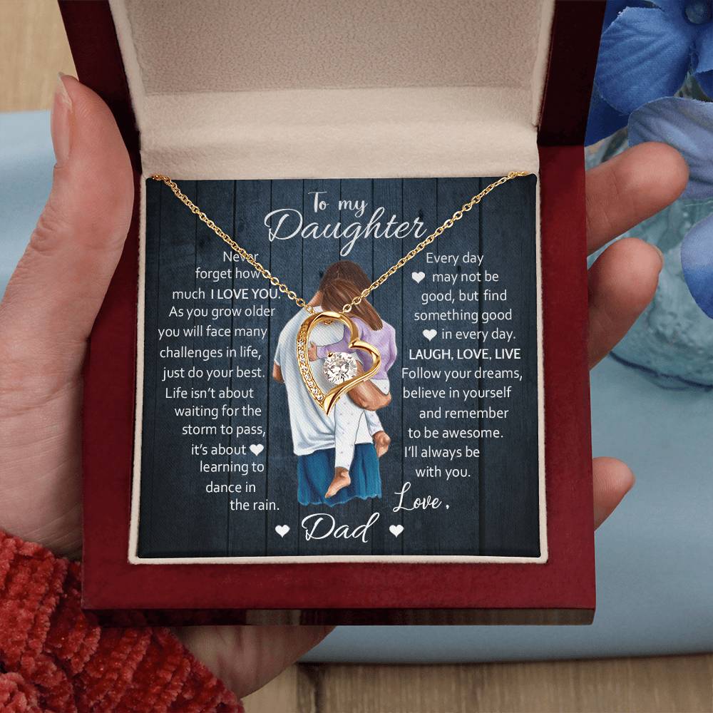 To My Daughter  Laugh Love Live  Forever Love Necklace Forever Love Necklace