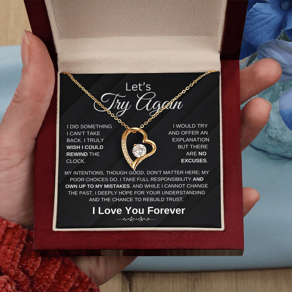 Let'S Try Again  Forgive Me Forgifor Ever Love Necklace  Wife Soulmate Girlfriend Forever Love Necklace