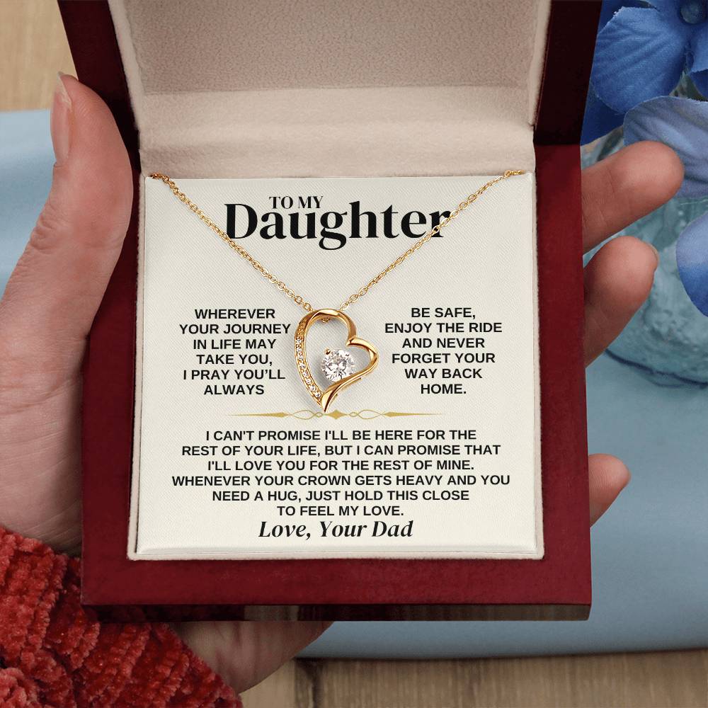To My Daughter - Love Dad - Necklace Gift Set - Ss308 Forever Love Necklace