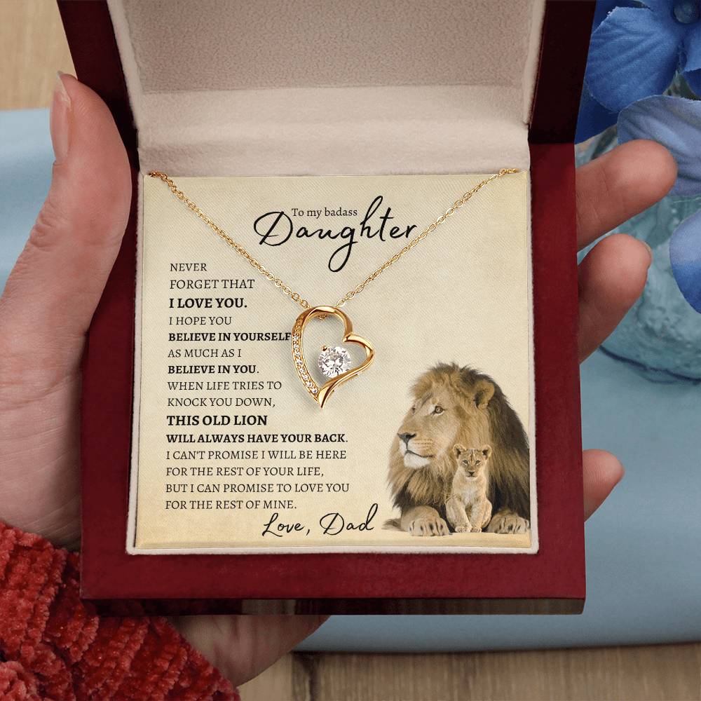 To My Daughter From Dad Forever Love Necklace