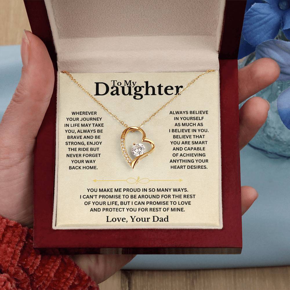To My Daughter - Love Dad - Necklace Gift Set Forever Love Necklace