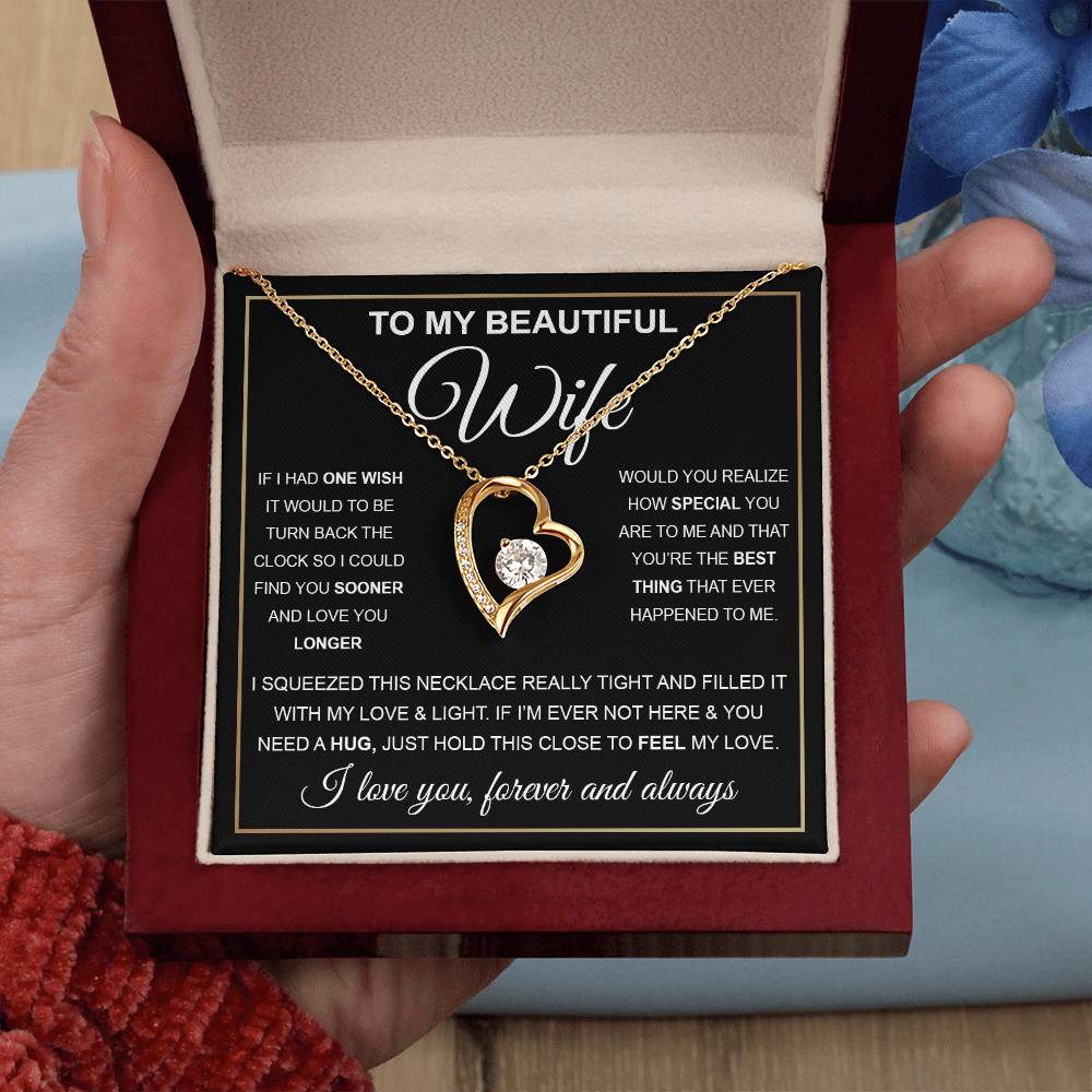 To My Beautiful Wife Gift Set Forever Love Necklace