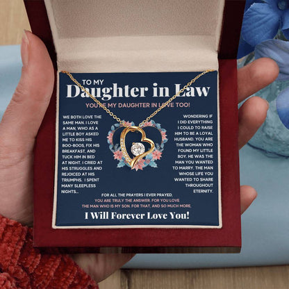 To My Daughter In Love Heart Necklace Gift Set Forever Love Necklace