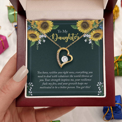 Customize Beautiful Sunflower Precious Necklace You Are My Sunshine Message Card Necklace To My Daughter Message Card Forever Love Necklace