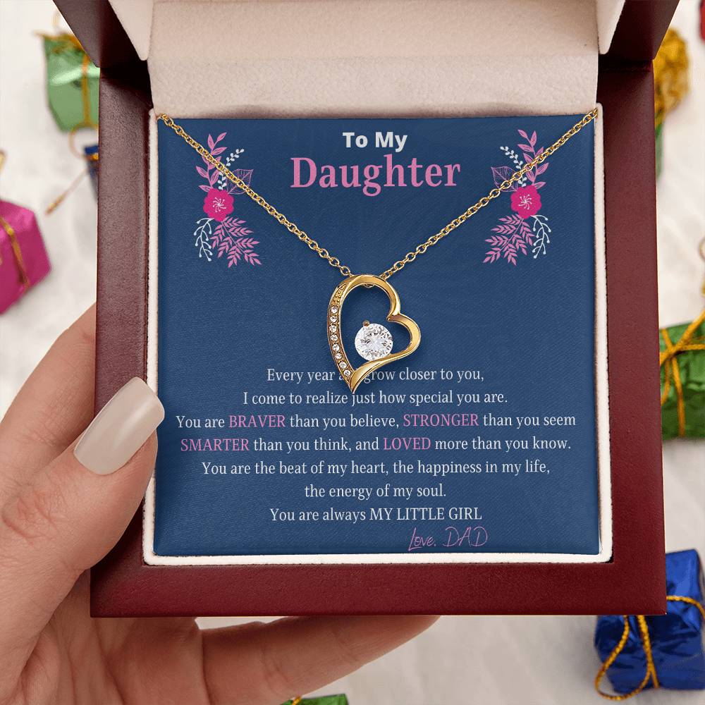 To My Daughter Dog Tag Necklace You Are Braver Than You Believe. Daughter Gift. Christmas Gift For Daughter Forever Love Necklace