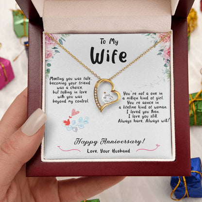 To My Wife Happy Anniversary 1 Forever Love Necklace