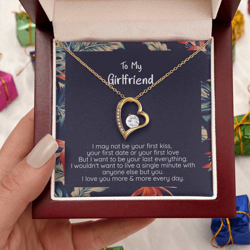 Girlfriend Your Last Everything White Or Yellow Gold Finish Cz Heart Pendant Necklace Forever Love Necklace