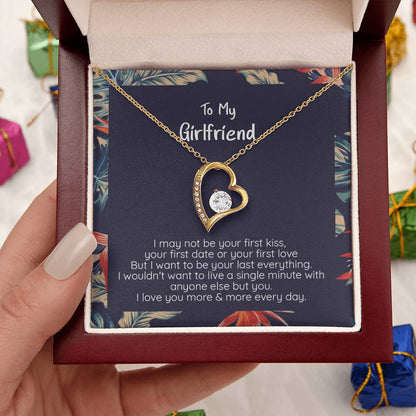 Girlfriend Your Last Everything White Or Yellow Gold Finish Cz Heart Pendant Necklace Forever Love Necklace
