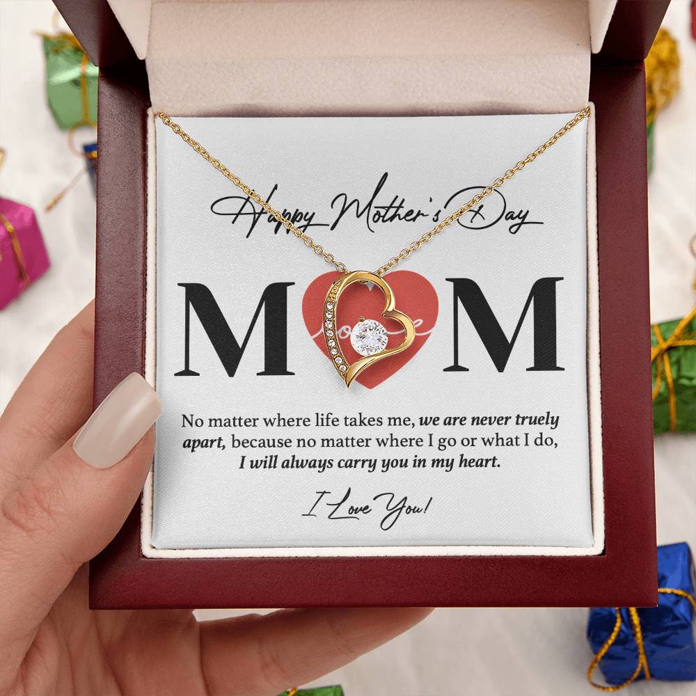 Happy Mothers Day 14k Gold Necklace Forever Love Necklace