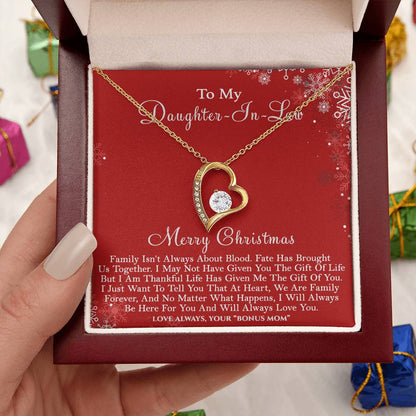 To My Daughterinlaw Merry Christmas Life Has Given Me The Gift Of You Heart Necklace 1 Forever Love Necklace