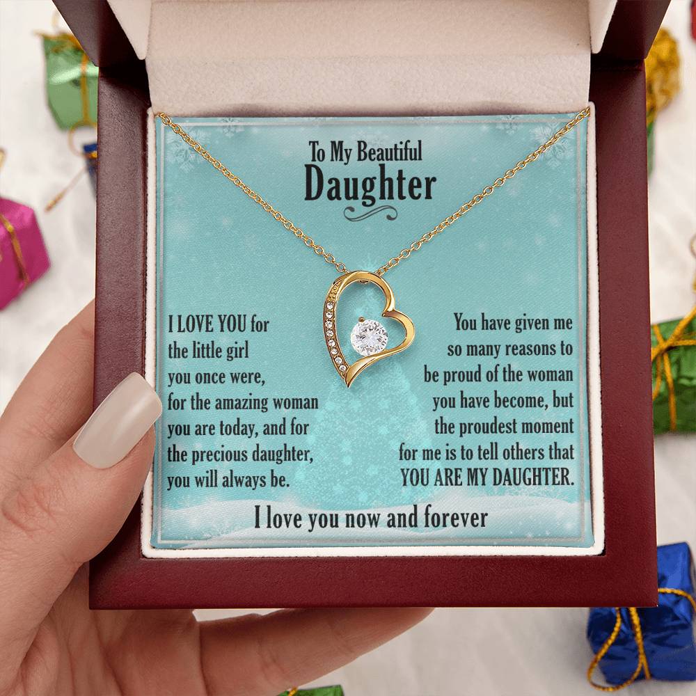 A Gift For Daughter Precious Daughter Forever Love Necklace