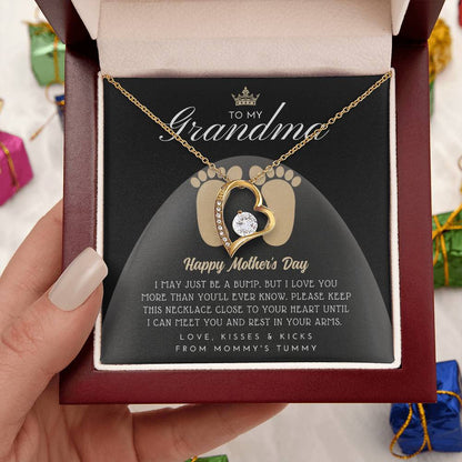 New Grandma Mothers Day Gift Mom To Grandma Necklace Pregnancy Announcement Grandparent First Time Grandma Gifts New Grandma Necklace Forever Love Necklace