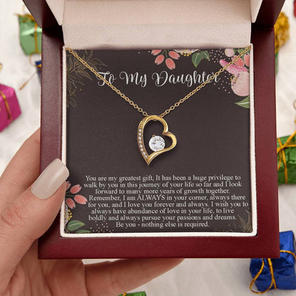 Daughter Gift From Mom To Daughter Forever Love Necklace For Daughter Customize Gift For Daughter From Mom From Dad To Daughter Forever Love Necklace