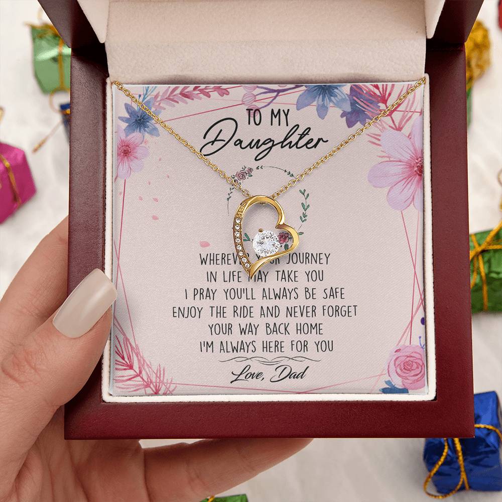 To My Daughter Forever Love Necklace Birthday Gift From Dad -  To My Daughter Necklace Father Daughter Necklace Father To Daughter Forever Love Necklace