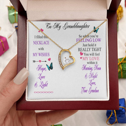Granddaughter Love Heart Necklace Gift From Grandma Forever Love Necklace