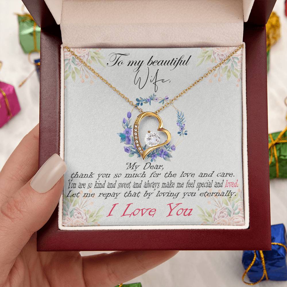 Gift For Beautiful Wife Forever Love Necklace