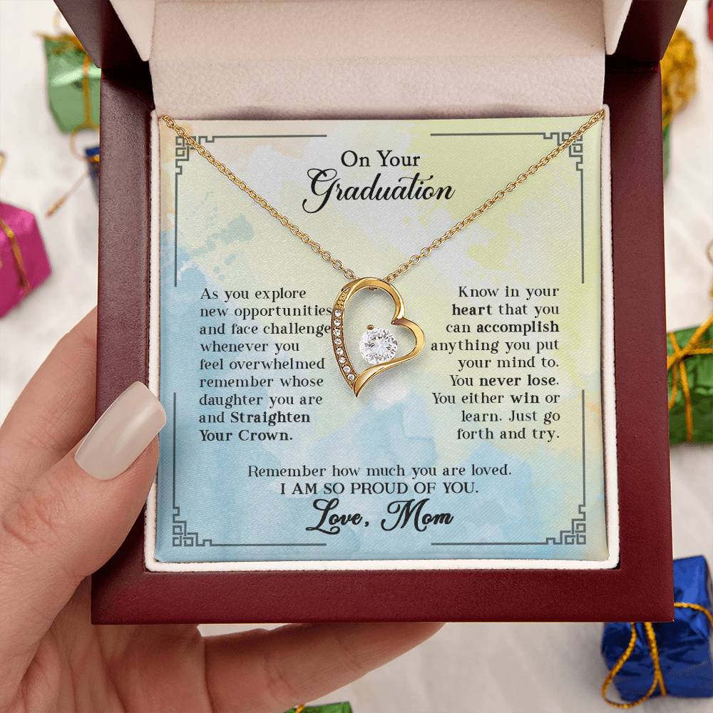 Graduation Gift For Daughter On Your Graduation Straighten Your Crown Gift For Daughter Straighten Your Crown Gift To My Daughter Forever Love Necklace