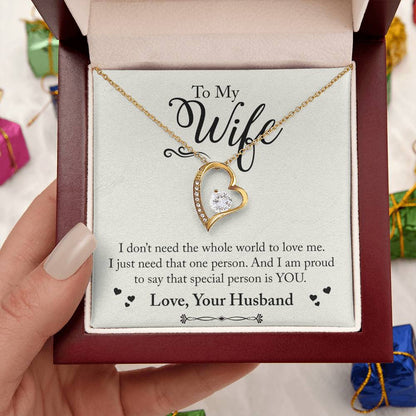 To My Wife - You're My Special Person - 925 Sterling Silver Pendant Forever Love Necklace