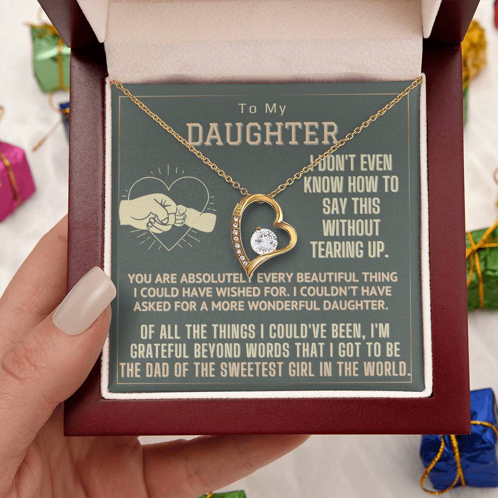To My Daughter Gift Necklace Gift From Dad Dad To Daughter Gift Birthday Gift For Daughter From Dad Forever Love Necklace
