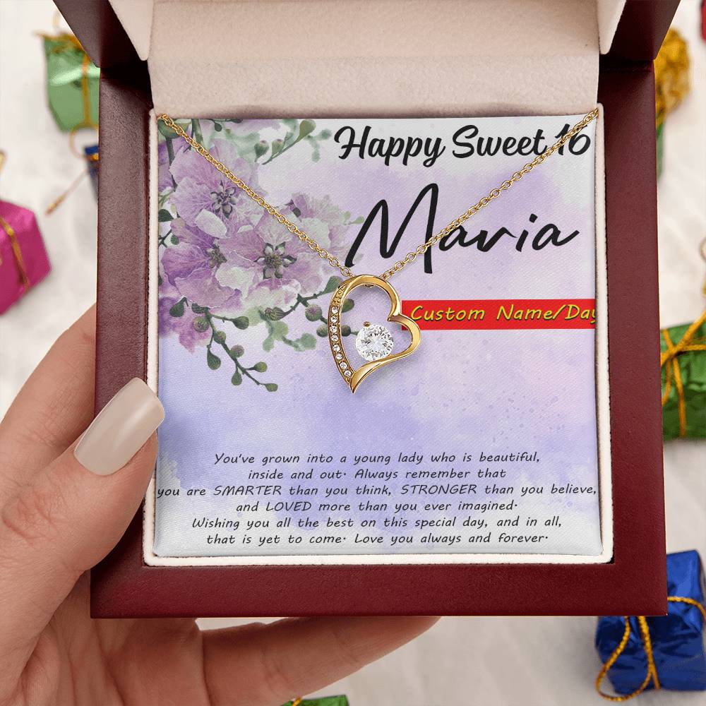 Customize Birthday Necklace Birthday Necklace For Girlfriend Birthday Necklace Pendant Customize Sweet 16 Necklace 16th Forever Love Necklace