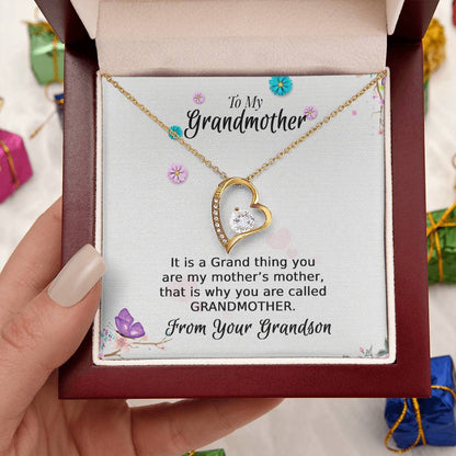 To My Grandmother From Your Grandson Necklace 1 Forever Love Necklace