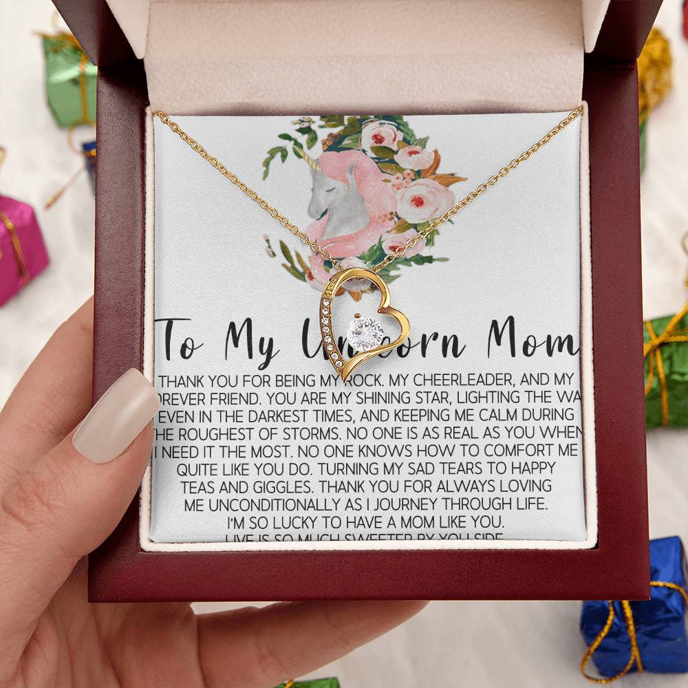 To My Unicorn Mom Mom Wedding Gift From Bride Gift For Mom On Wedding Day Mother Of The Bride Necklace Wedding Gift For Mom Bride To Mom Forever Love Necklace