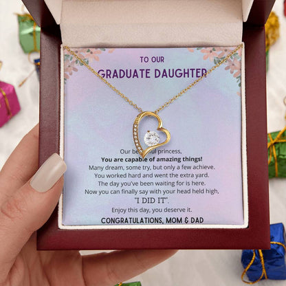 To Our Beautiful Daughter Gift Daughter's Birthday Gift Necklace For Daughter Gift For Daughter Christmas Gift To Daughter Forever Love Necklace
