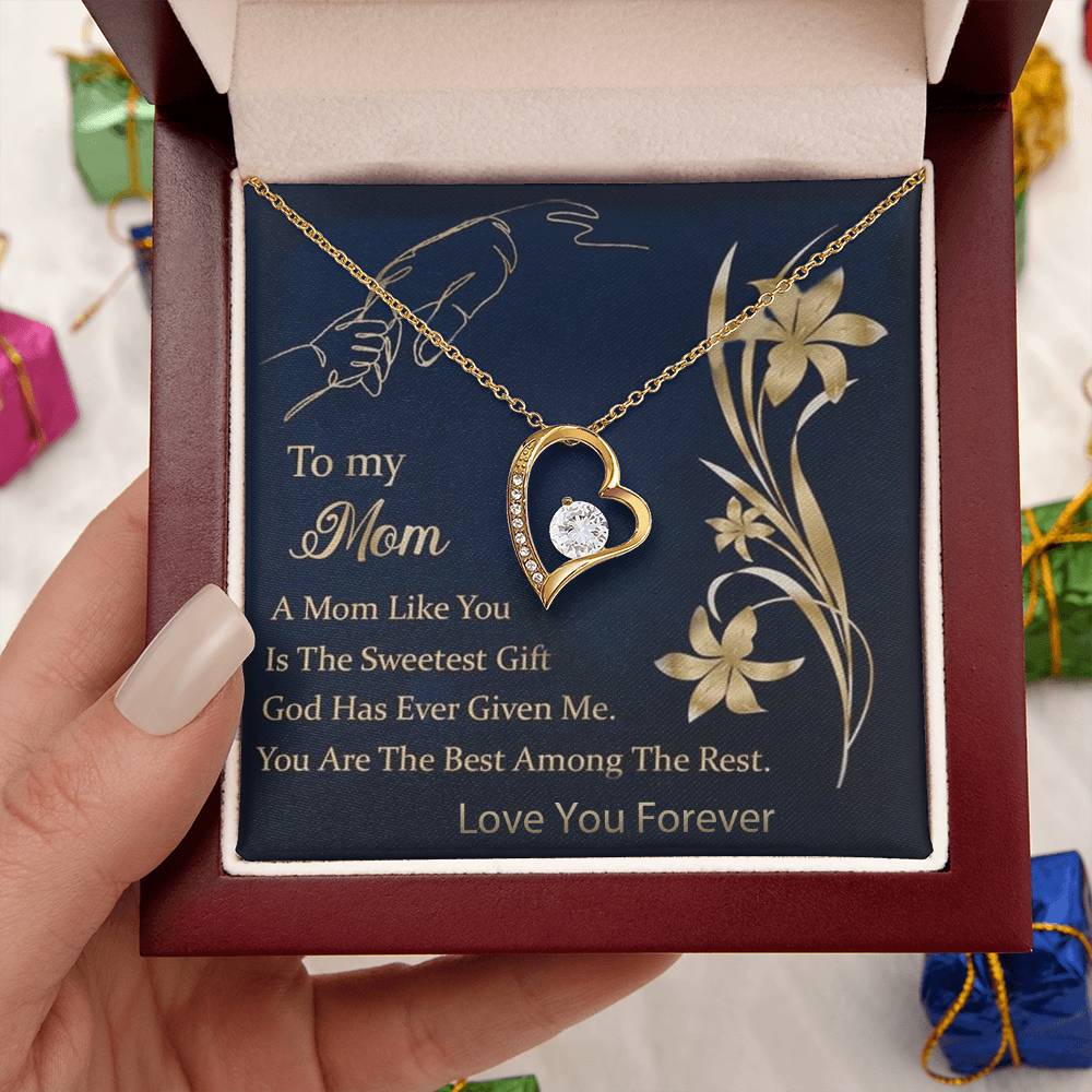 To My Mom Sweetest Gift 92.5 Sterling Silver Pendant 1 Forever Love Necklace