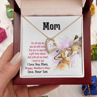 To My Mom Forever Love Necklace Mother Necklace Gift For Mother Xmas Christmas Customize Gift To My Mom 2 Forever Love Necklace