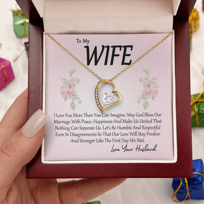 To My Wife I Love You More Forever Love Necklace