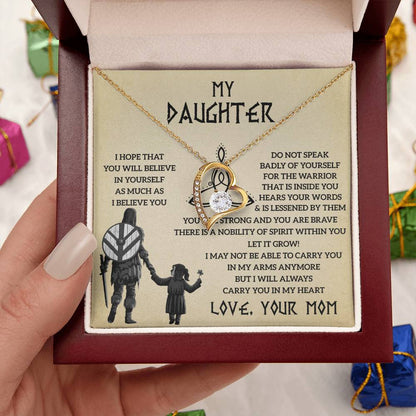 To My Daughter Gift From Mom Mother Daughter Necklace Gift For Daughter From Mom Daughter Gift Viking Daughter Daughter Birthday Forever Love Necklace