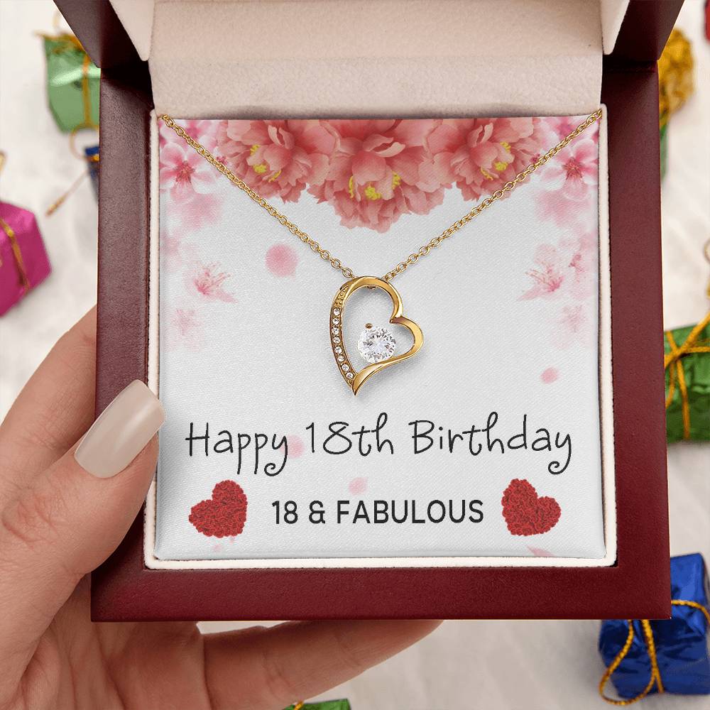 18th Birthday Gifts For Women 18 & Fabulous Necklace For Her 18 Years Old Jewelry Presents Best Friends Foreve Love Necklace Xu1261fl1 Forever Love Necklace