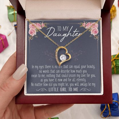 To My Little Girl Infinity Love Necklace Birthday Message Card Grown Up Daughter Daughter Gift Necklace Daughter Birthday Gift Christmas Gift For Forever Love Necklace