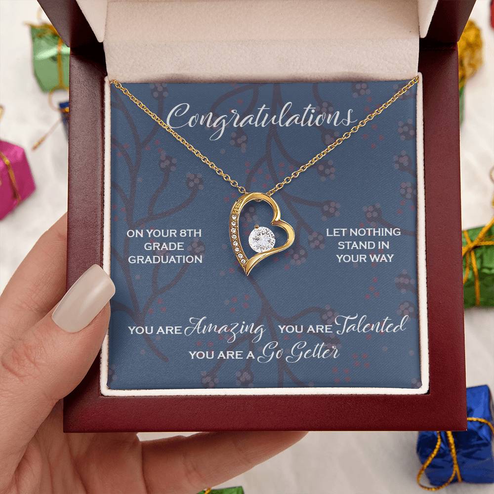 8Th Grade Graduation Gift For Her Graduation Gift For Daughter Niece Sister Granddaughter Middle School Graduation Forever Love Necklace