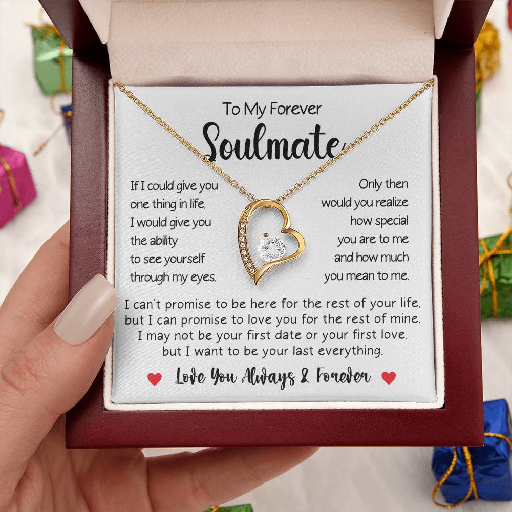 To My Soulmate Forever Love Necklace Gift For Her Gift For Wife Girlfriend Fiancé Gift For Her Valentines Day Gifts For Her Jewelry Forever Love Necklace