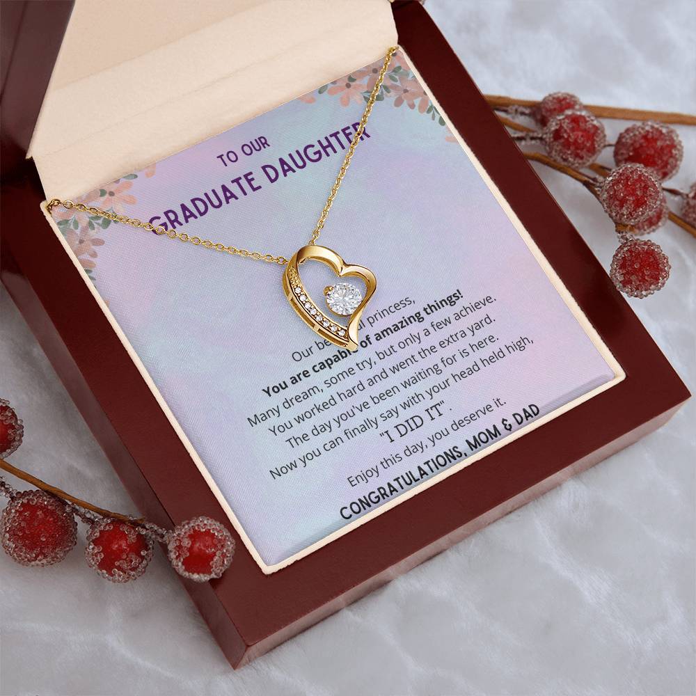 To Our Beautiful Daughter Gift Daughter's Birthday Gift Necklace For Daughter Gift For Daughter Christmas Gift To Daughter Forever Love Necklace